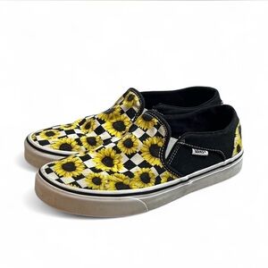 Vans Sunflower Slip-On Shoes - Black and Yellow